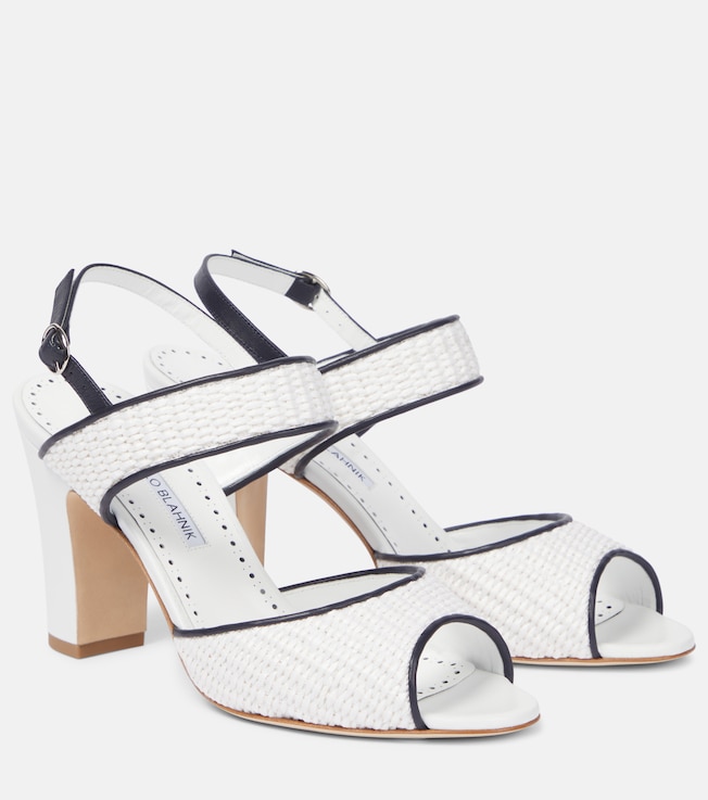 Khiko 90 raffia slingback sandals | Manolo Blahnik