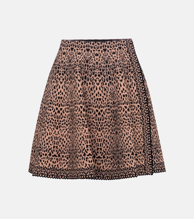 Leopard-jacquard stretch-knit miniskirt | Alaïa