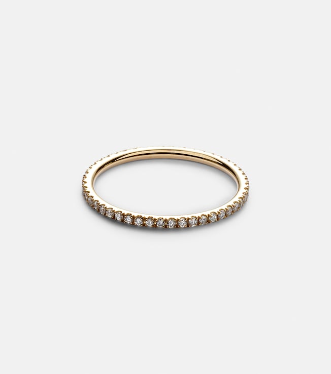 Thread Band 18kt gold ring with diamonds | Ileana Makri
