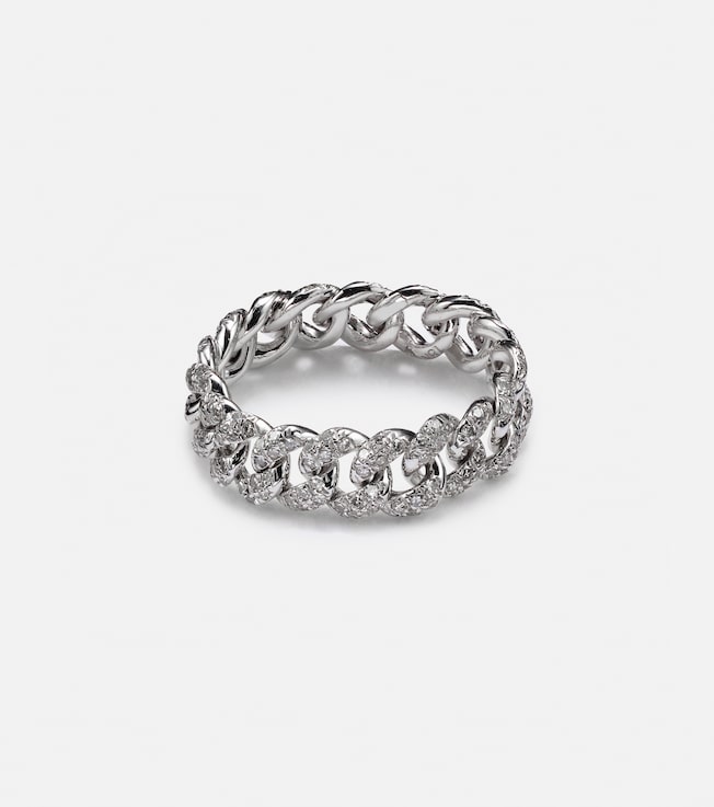 18kt white gold pavé ring with diamonds | Shay Jewelry