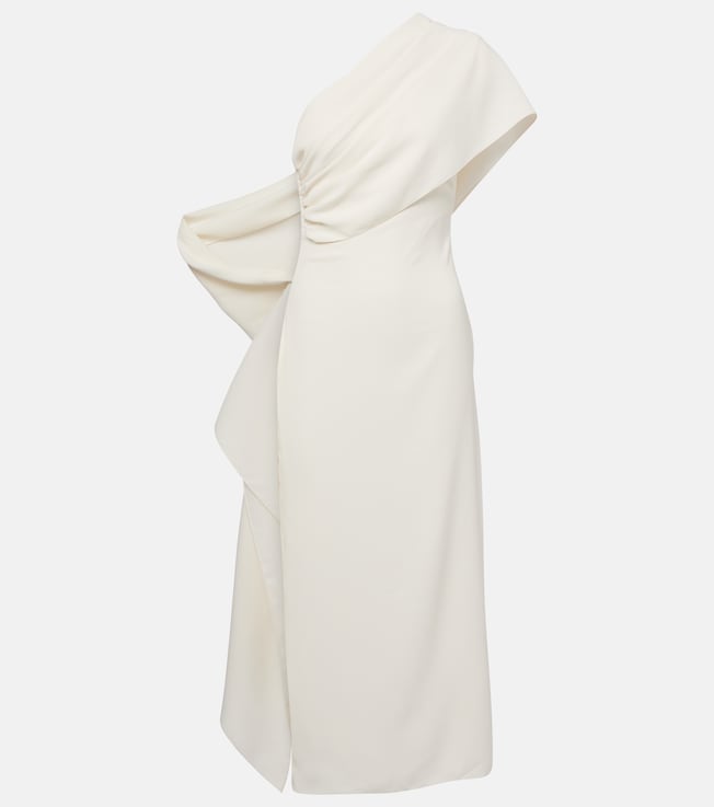 Caped one-shoulder silk crêpe cocktail dress | Marmar Halim