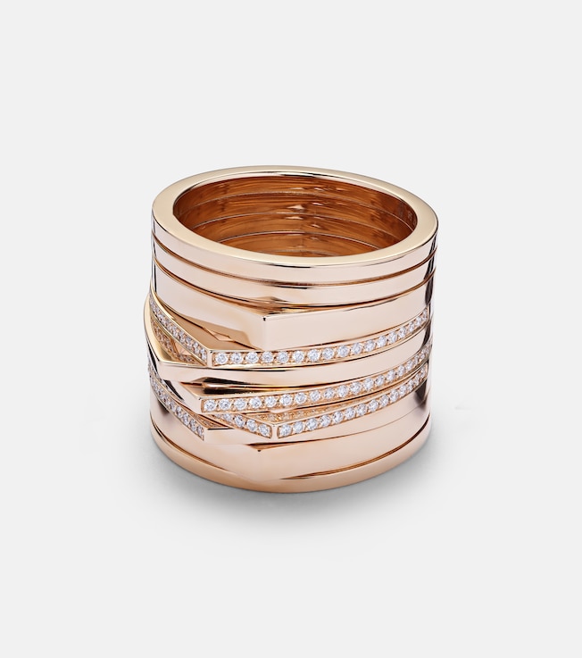 Antifer 18kt rose gold ring with diamonds | Repossi