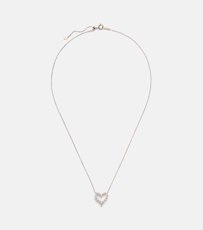 18kt gold necklace with diamond and pearls | Persée