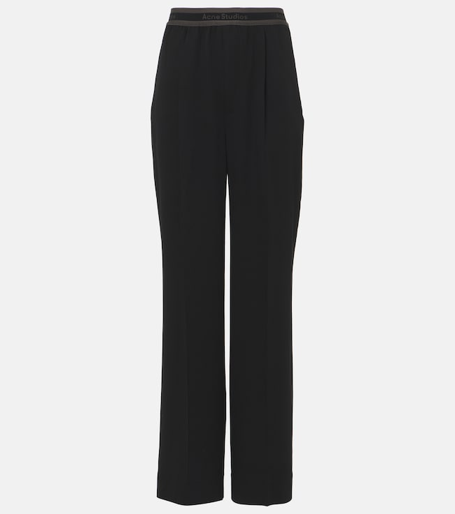 Logo mid-rise wide-leg pants | Acne Studios