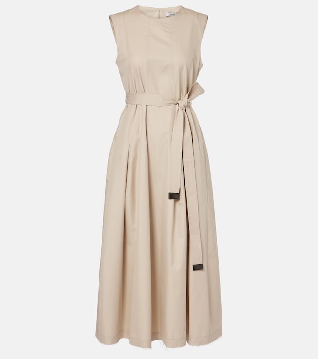 Amina pleated cotton midi dress | 'S Max Mara