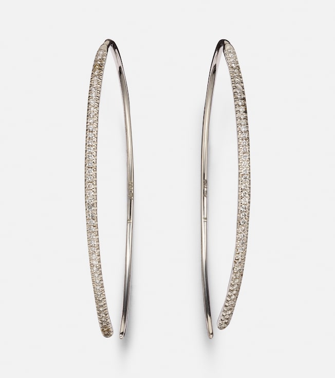 Eye 18kt gold hoop earrings with diamonds | Ileana Makri