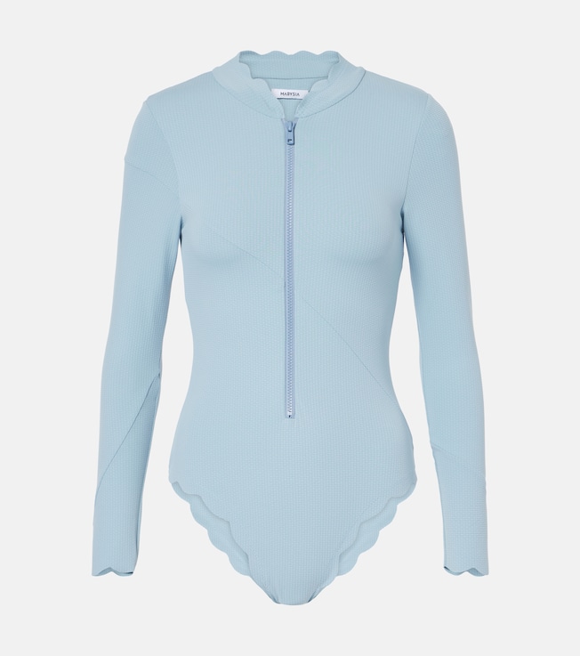 North Sea scalloped rashguard swimsuit | Marysia
