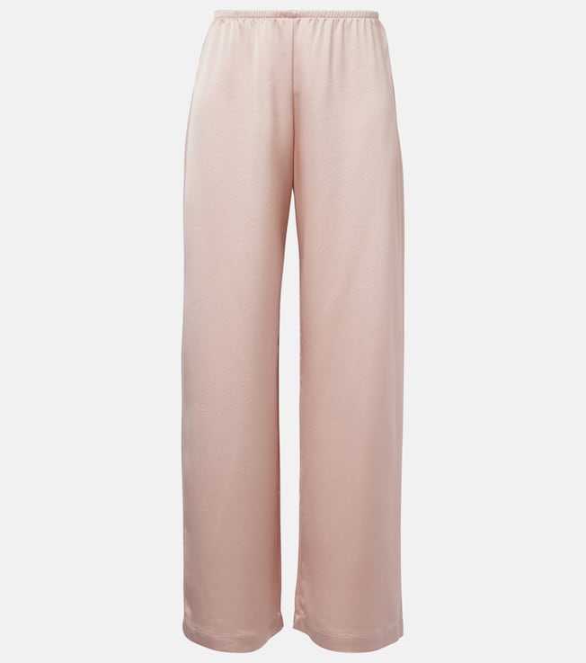 Barb mid-rise satin wide-leg pants | Leset