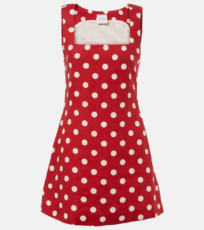 Alice polka-dot linen minidress | Posse