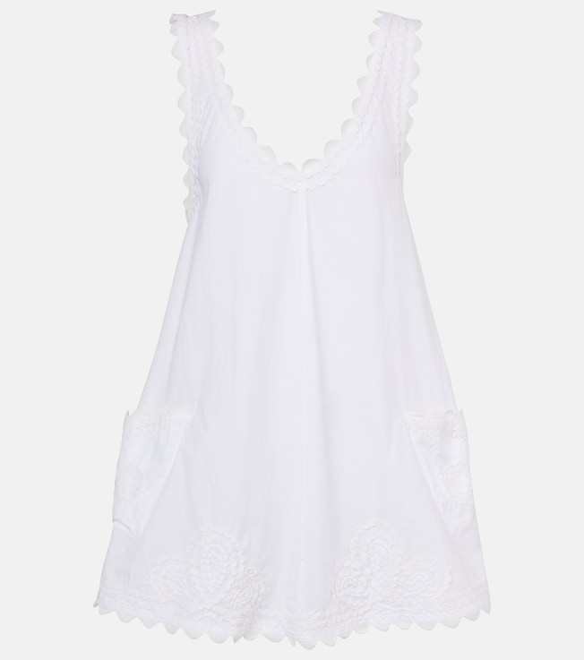 Embroidered cotton poplin minidress | Juliet Dunn
