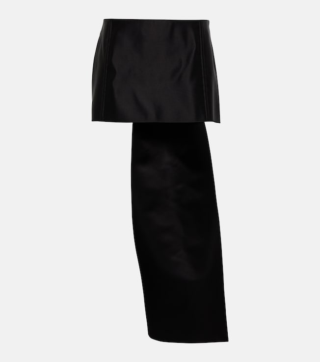 Silk satin miniskirt with train | Prada