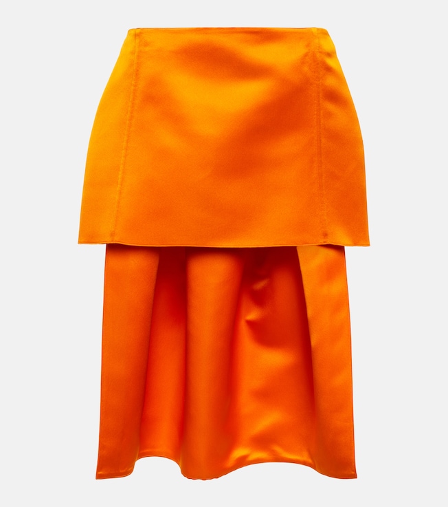 Silk satin midi skirt | Prada