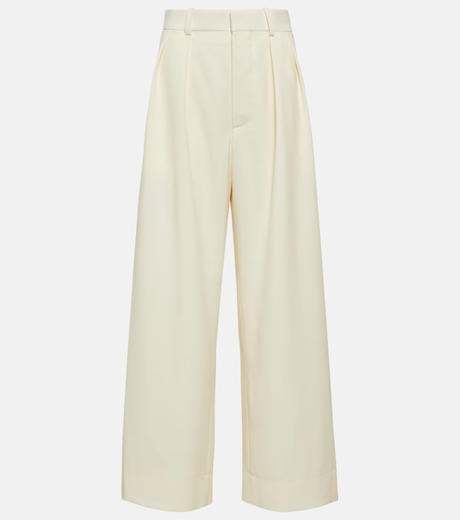 Low-rise wide-leg wool pants | Wardrobe.NYC