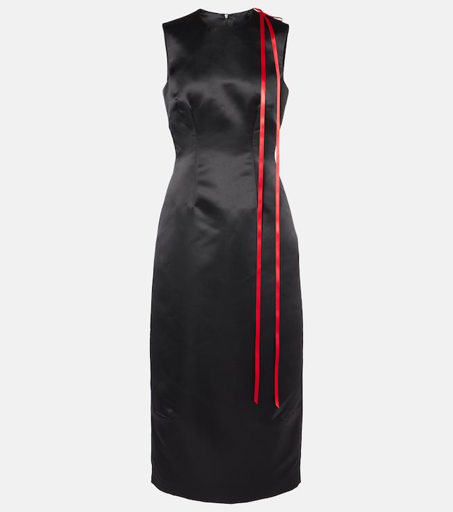 Bow-detail satin midi dress | Simone Rocha