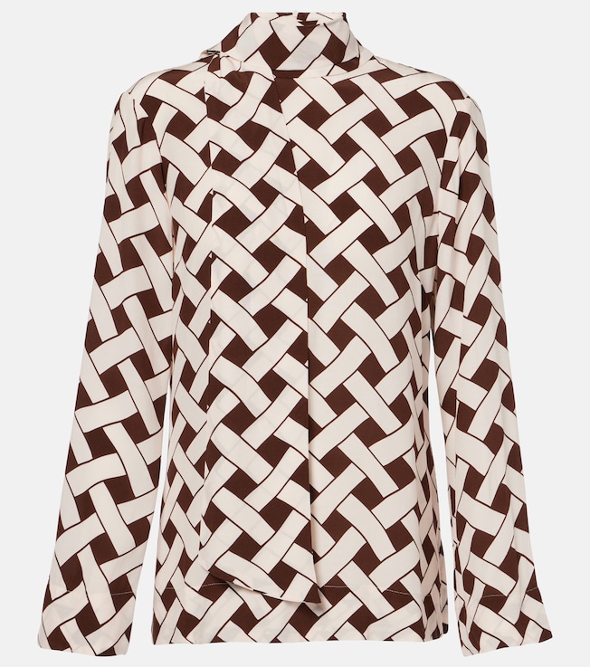 Libra printed tie-neck blouse | Rixo