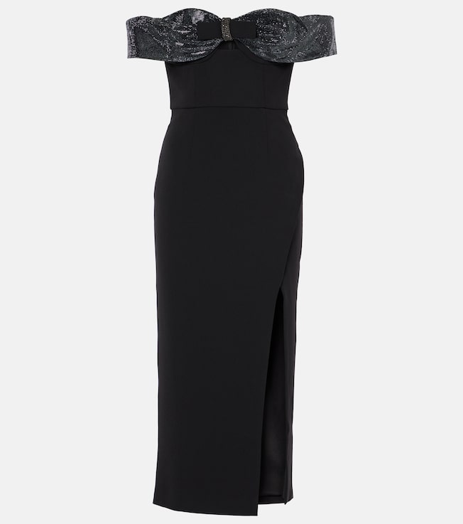 Strapless embellished midi dress | Self-Portrait