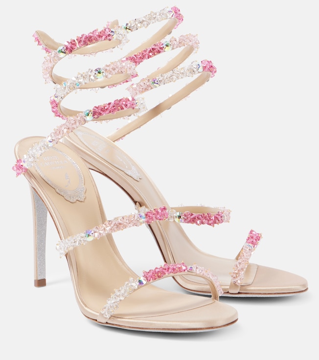 Cinderella crystal-embellished leather sandals | Rene Caovilla
