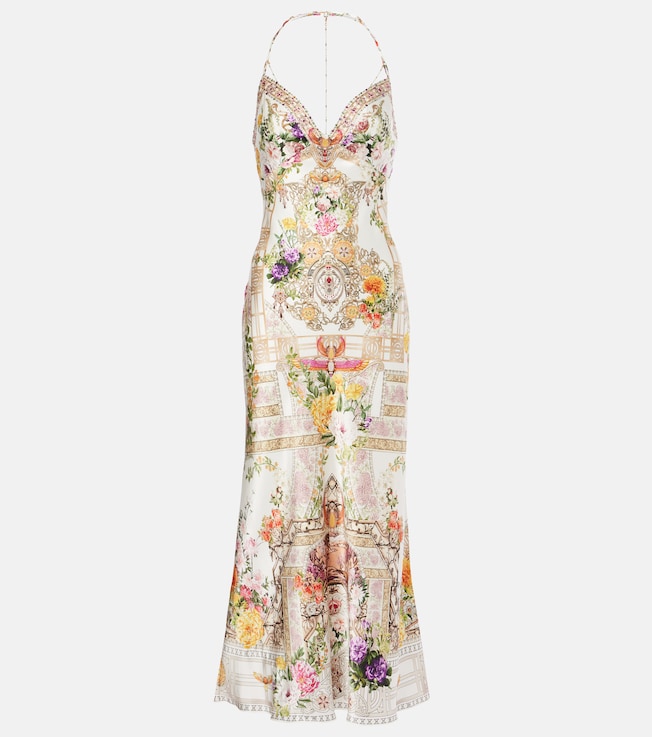 Chain-detail silk maxi dress | Camilla