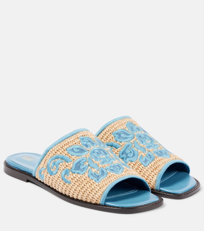 Leather espadrille slides | Etro