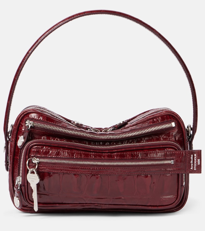 Camero croc-effect leather shoulder bag | Acne Studios