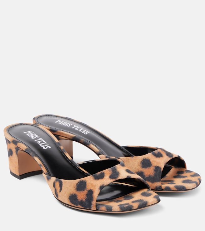 Lara leopard-print suede mules | Paris Texas
