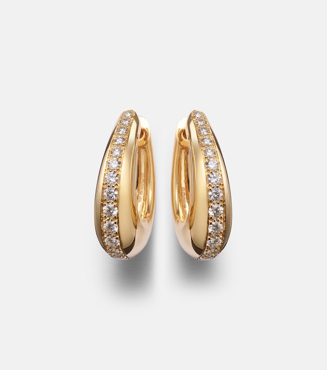 Chakra Icon 18kt gold earrings with diamonds | Ananya