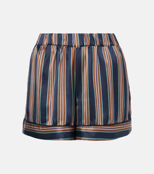 London striped silk shorts | Asceno