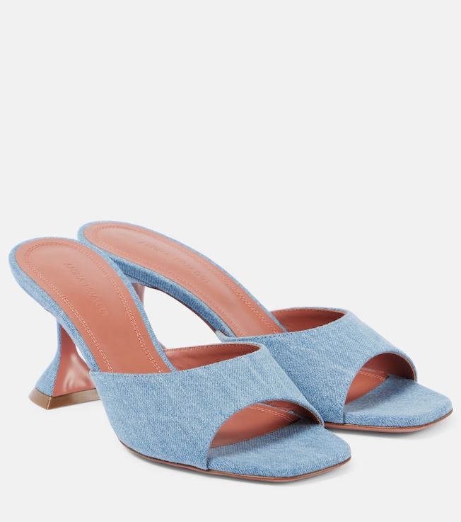 Lupita denim mules | Amina Muaddi