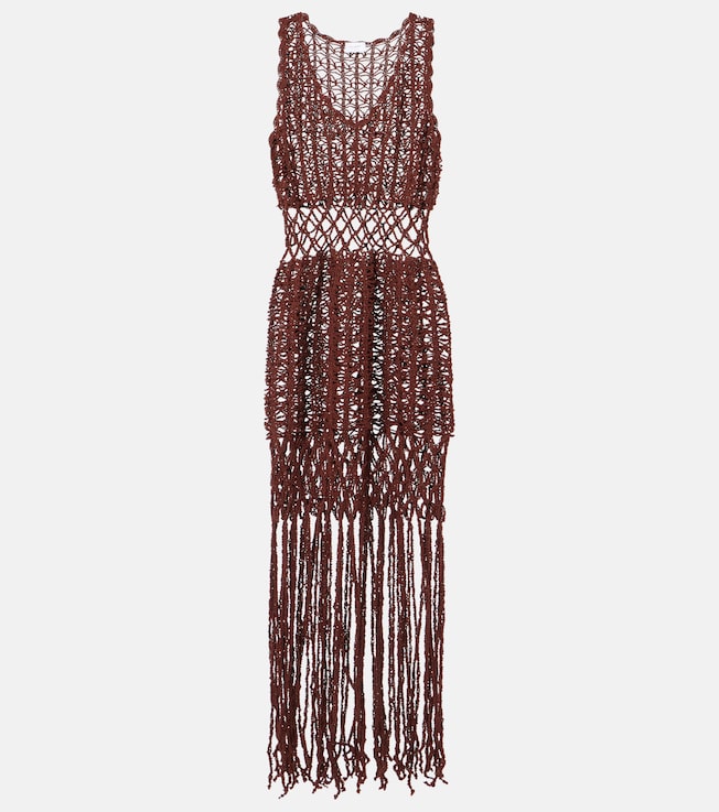 Fringed cotton minidress | Anna Kosturova