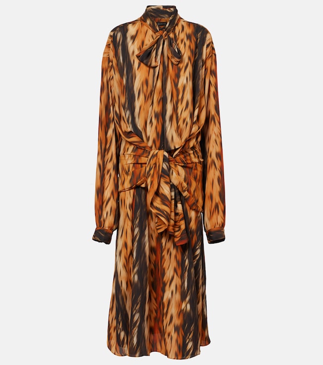 Printed crêpe midi dress | Balenciaga