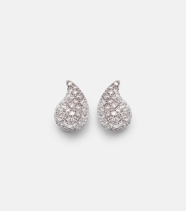 Happy Tears 14kt white gold stud earrings with diamonds | Roxanne First