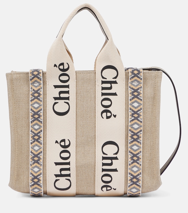 Woody Small embroidered canvas tote | Chloé