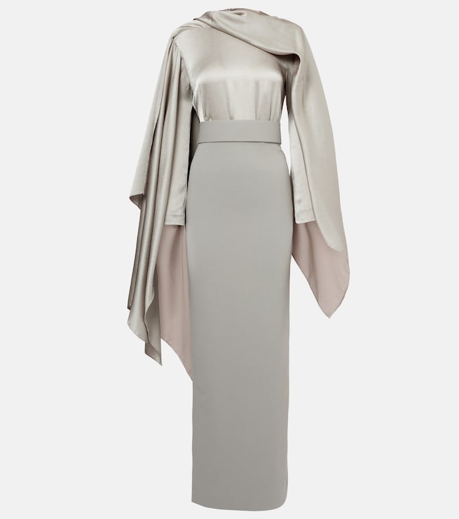 Rosalia draped satin-trimmed gown | Solace London