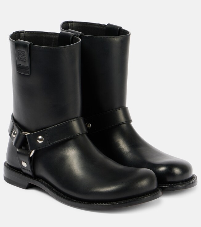 Paula's Ibiza Campo leather biker boots | Loewe