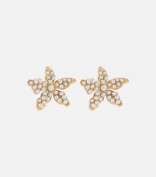 Floral faux pearl earrings         | Oscar de la Renta