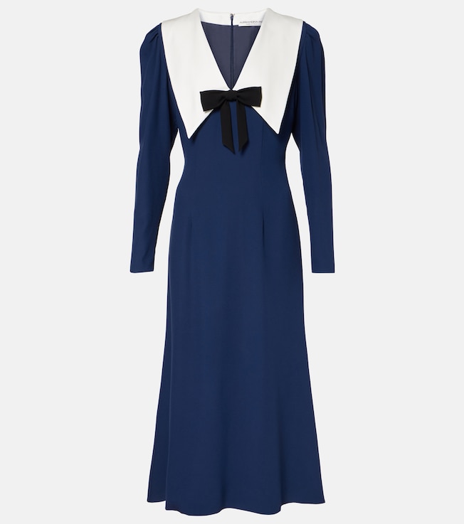 Envers bow-detail satin midi dress | Alessandra Rich