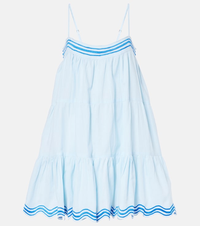 Embroidered cotton and linen minidress | Juliet Dunn