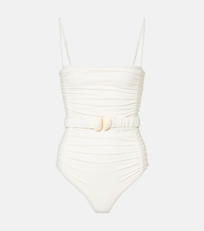 Whispering Tides belted swimsuit | Johanna Ortiz