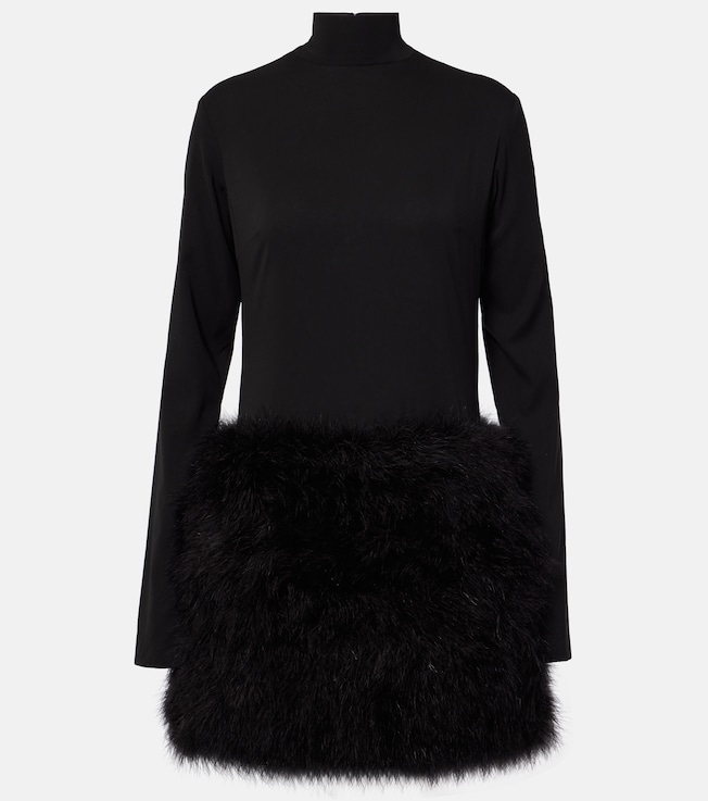 Elly feather-trimmed silk minidress | The New Arrivals Ilkyaz Ozel