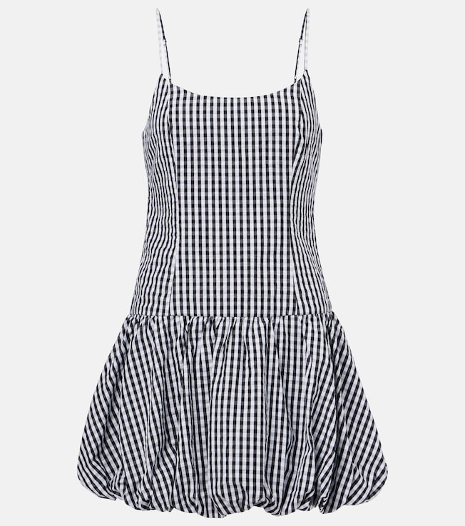 Gingham gathered cotton poplin minidress | Faithfull