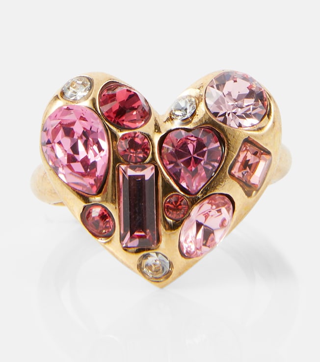 Gemstone Heart embellished ring | Oscar de la Renta