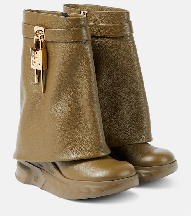 Shark Lock Biker leather ankle boots | Givenchy