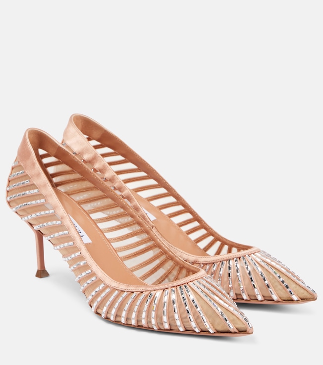 Passions Crystal 65 satin pumps | Aquazzura