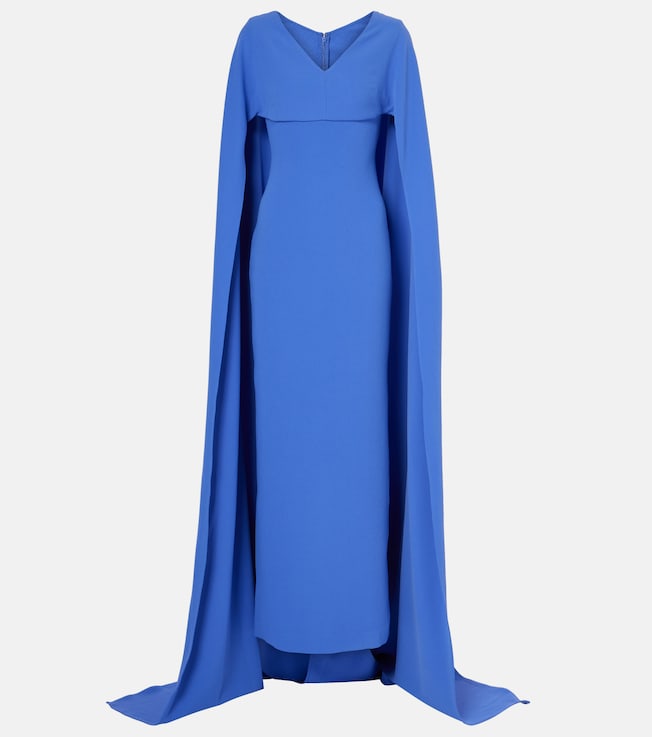 Morgan caped crêpe gown | Solace London