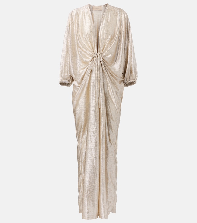 Gathered lamé kaftan | Adriana Degreas