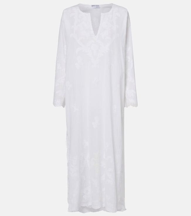 Embroidered cotton kaftan | Juliet Dunn