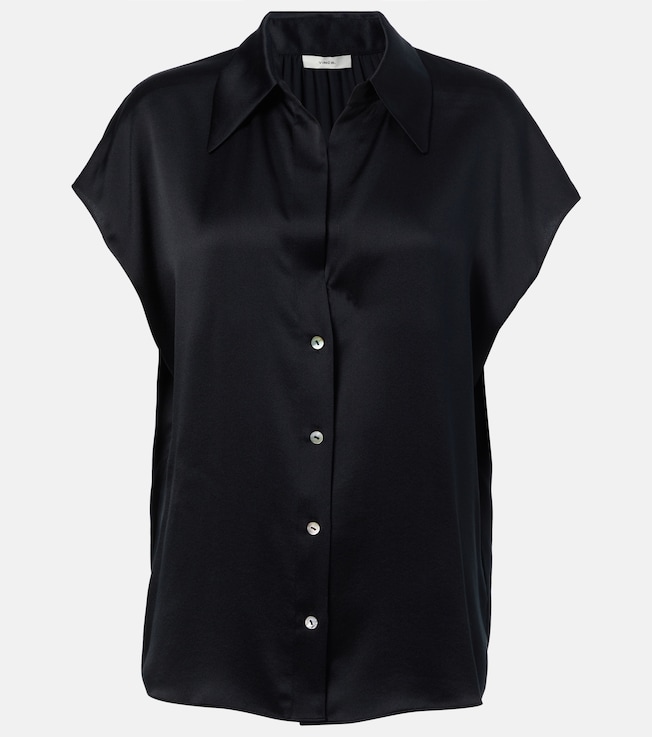 Ruched silk satin top | Vince