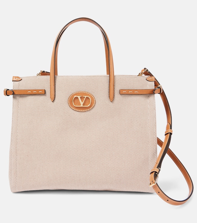 VLogo Mini leather-trimmed shoulder bag | Valentino Garavani