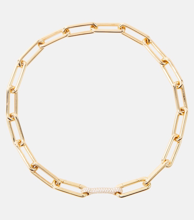 Identity 18kt gold chain necklace with diamonds | Robinson Pelham