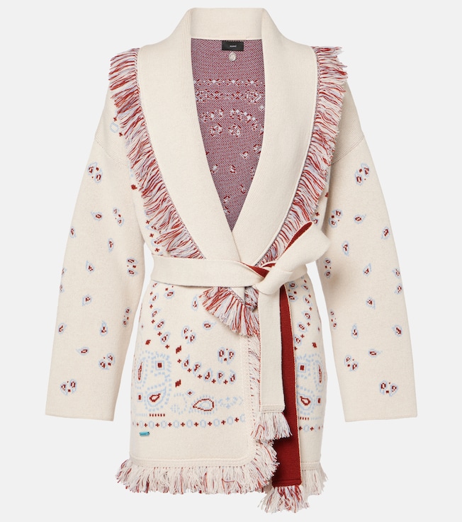 Bandana cashmere jacquard wrap cardigan | Alanui